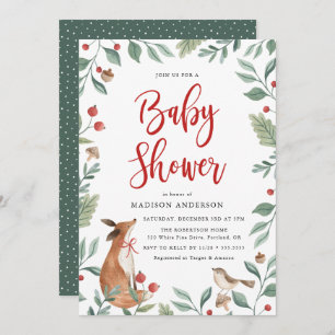 Invitation Bois d'hiver   Baby shower