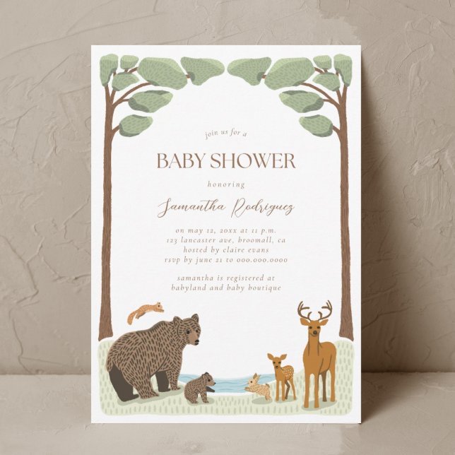 Invitation Bois Forêt Animaux Baby shower garçon (Créateur téléchargé)