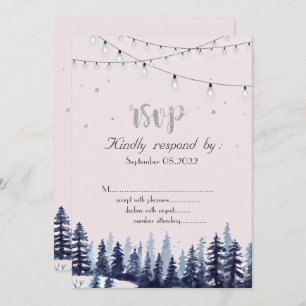 Invitation Bois, Forêt, Pins Arbres RSVP