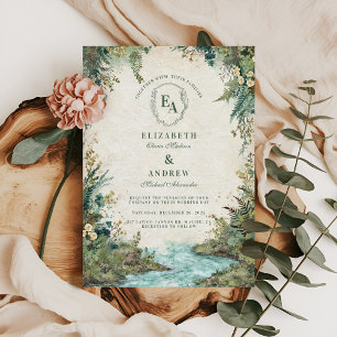 Invitation Bois Mariage forêt verte Mariage rustique