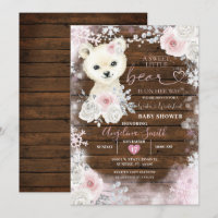 Bois Ours Pastel Pink Snowflake Baby shower