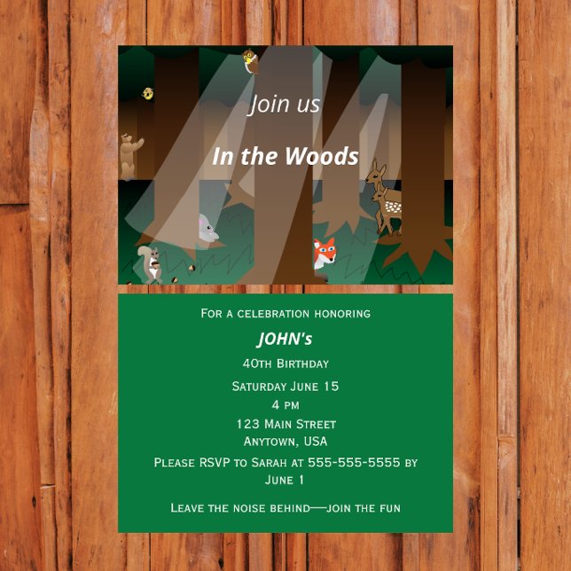 Invitation Bois | “Rejoignez-Nous dans les Bois” Thème Forest (Créateur téléchargé)