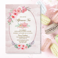 Bois rose Floral Fête des mariées de thé après-mid