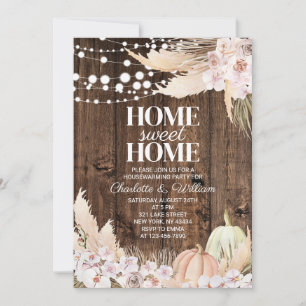 Invitation Bois Rustique Automne Citrouille Maison Douce Mais