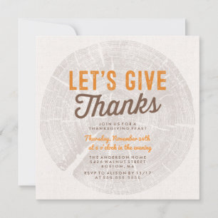 Invitation Bois Rustique   Dîner de Thanksgiving