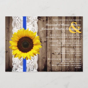 Invitation Bois rustique et dentelle avec Mariage de tourneso