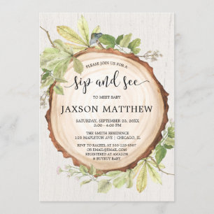 Invitation Bois rustique et voir la forêt neutre pour les fem