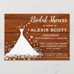 Invitation Bois rustique & Fête des mariées Mariage