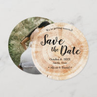 Bois RUSTIQUE photo MARIAGE Enregistrez la date