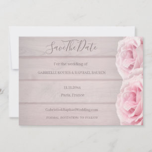 Invitation Bois rustique Roses Roses Roses Vraies Roses Sauve
