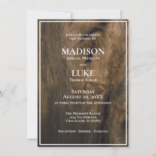Invitation Bois rustique Simple minimaliste Mariage