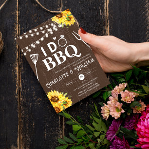 Invitation Bois Rustique Tournesol Je Fais un BBQ Fête de Fia