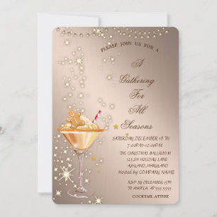 Invitation Boisson Biscuit au Gingembre Rose Gold Toutes Sais
