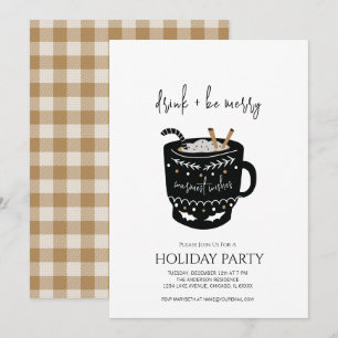 Invitation Boisson de cacao chaud moderne et Joyuses Fêtes