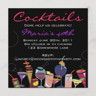Invitation Boisson d'invitation de joyeux anniversaire de