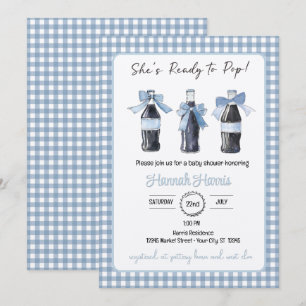 Invitation Boisson gazeuse Bébé Bleu Prêt à POP Baby Shower
