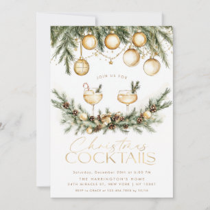 Invitation Boissons de Fête Moderne Cocktail Fête de Noël