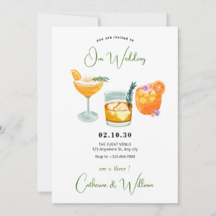 Invitation Boissons de jus d'orange de fruits frais mariage