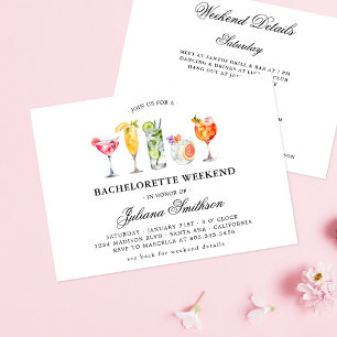 Invitation Boissons de weekend d'enterrement de vie de jeune