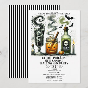 Invitation Boissons effrayantes et mignonnes pour une fête d'