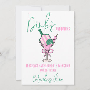 Invitation Boissons et boissons, Pickleball Bachelorette Part