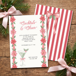 Invitation Boissons festifs à la Coquette Poinsettia pour ani