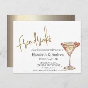 Invitation Boissons gratuites, Coeur en verre de Champagne ch