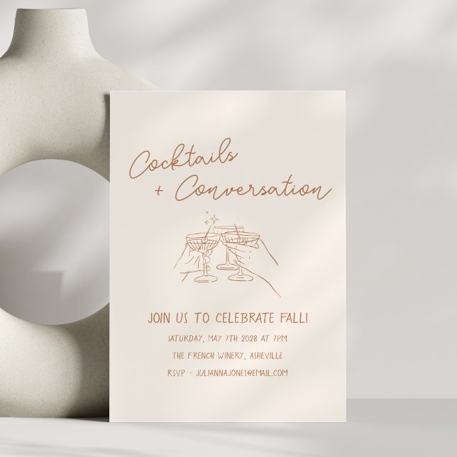 Invitation Boissons Gribouillis Manuscrits Fête d'Automne (Créateur téléchargé)