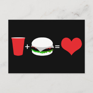 Invitation boissons + hamburgers = amour