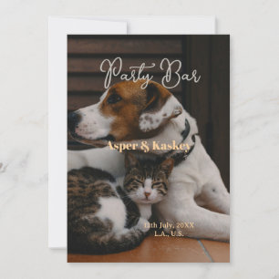 Invitation Boissons offertes bar ouvert photo de mariage coup