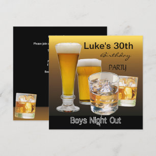 Invitation Boissons pour la fête des 30 ans Hommes Soirée biè