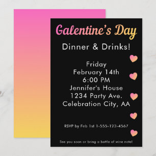 Invitation Boissons pour le dîner de la Saint-Valentin entre