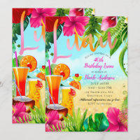 Boissons tropicales et fleurs Fête d'anniversaire