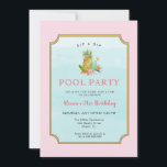 Invitation Boissons tropicales Piscine fête Anniversaire<br><div class="desc">Boissons tropicales amusantes et élégantes Soirée PISCINE Invitation d'anniversaire, Parfait pour la soirée BBQ d'été, fête d'anniversaire, soirée cocktail au bord de la piscine. Customisez en cliquant sur les cases "Modifier ce modèle de conception" à droite de l'élément, ou cliquez sur le bouton bleu "Customiser" pour arranger le texte, modifier...</div>