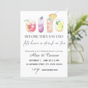 Invitation Boissons wedding showers