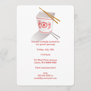 Invitation Boite à emporter du restaurant chinois