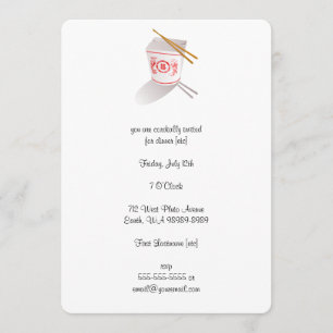 Invitation Boite à emporter du restaurant chinois