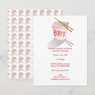 Invitation Boite à emporter du restaurant chinois