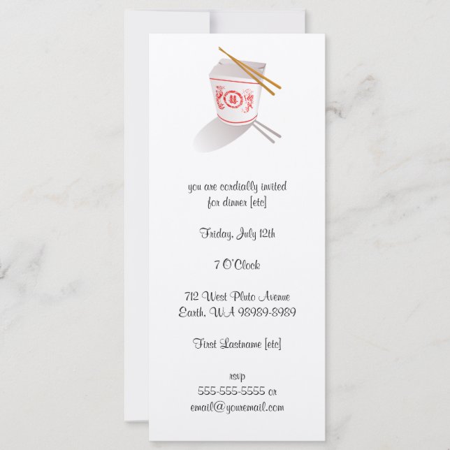 Invitation Boite à emporter du restaurant chinois (Devant)