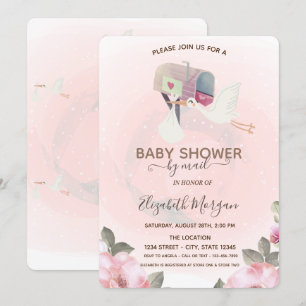 Invitation Boîte aux lettres, Baby shower floral Fleur de cig