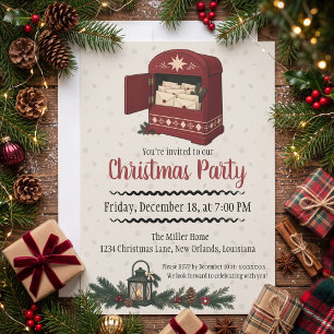 Invitation Boîte aux lettres de Noël nordique pleine de lettr