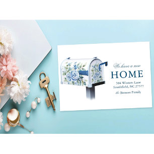 Invitation Boîte aux lettres florale Nouvelle maison Nous avo
