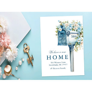 Invitation Boîte aux lettres florale Nouvelle maison Nous avo