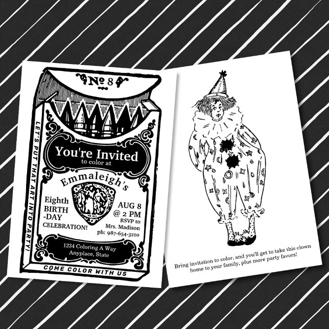 Invitation boîte Crayons vintages (Créateur téléchargé)