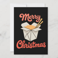 Boîte de plats à emporter chinois baguettes Noël X