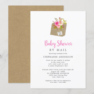 Invitation Boite d'expédition rose Floral Baby shower fille p