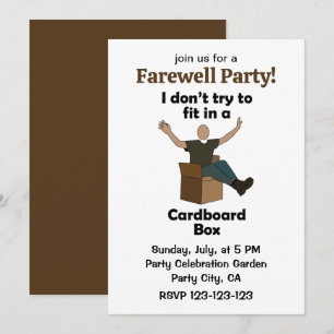 Invitation Boîte en carton qui ne cherche pas à rentrer dans 