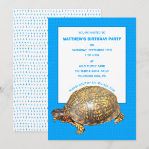 Invitation Boîte Est Tortue Photo Personnalisée Anniversaire