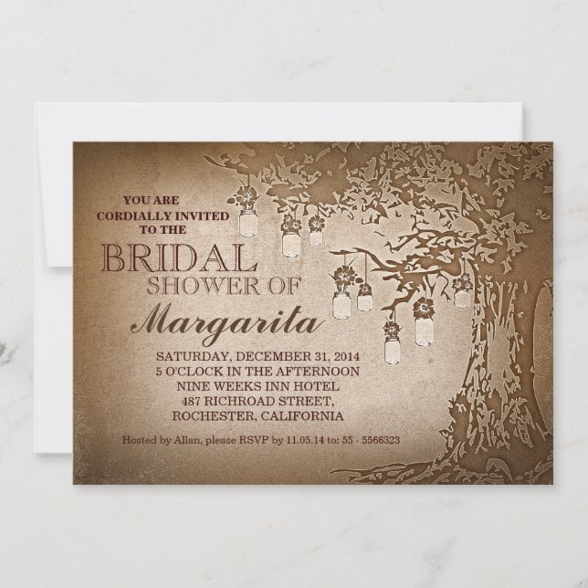 Invitation Boites de massage rustique arbre nuptiale invitati (Devant)