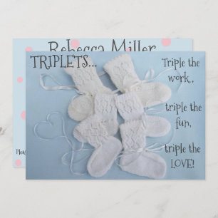 Invitation Boîtes mignonnes avec baby shower triplets cardiaq